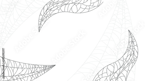 Spider Web On White Background. Halloween Design Elements. Spooky Scary Horror Decor Vector.