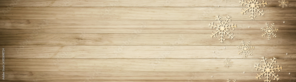 Fototapeta premium Christmas snowflake pattern - overhead view flat lay