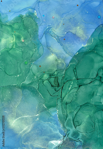 Fototapeta Naklejka Na Ścianę i Meble -  Alcohol ink art.Mixing liquid paints. Modern, abstract colorful background, wallpaper. Marble texture.Translucent colors