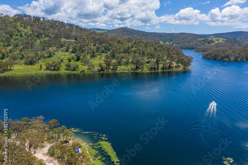 Aerial view of Lake Lyell near Lithgow in regional Australia © Phillip