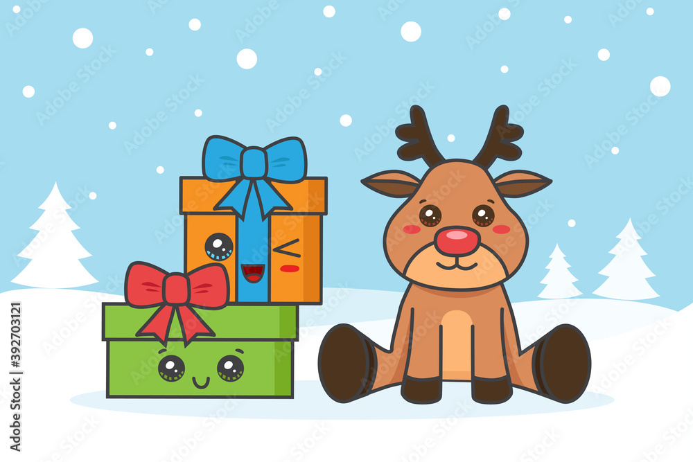 Naklejka premium Christmas card on the snow