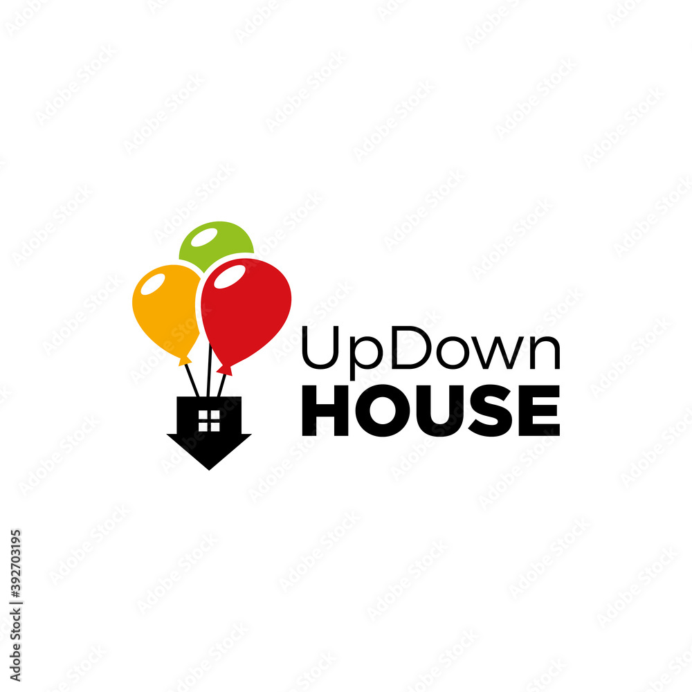 Real estate logo. Home balloon air. Branding for real estate company, property agent, broker, home loan, apartment house villa rent, residence, marketing, mortgage and landscape, development. Real estate logo. Home balloon air. Branding for real estate company, property agent, broker, home loan, apartment house villa rent, residence, marketing, mortgage and landscape, development.