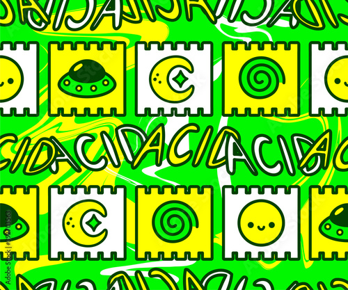 Acid marks seamless pattern. Vector