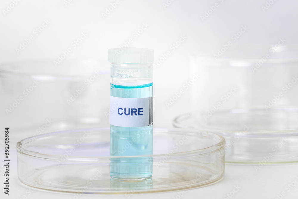 Bottle with Cure For Use as Generic Medical Vaccine Demo Bottle with Cure For Use as Generic Medical Vaccine Demo