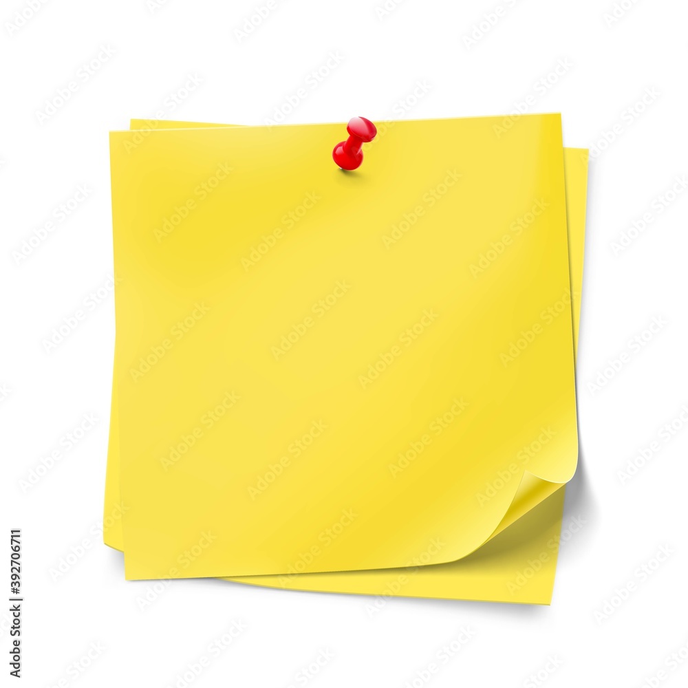 Yellow stick paper notes on white background. Vector illustration. Can be use for your design, presentation, promo, adv. EPS10. Yellow stick paper notes on white background. Vector illustration. Can be use for your design, presentation, promo, adv. EPS10.
