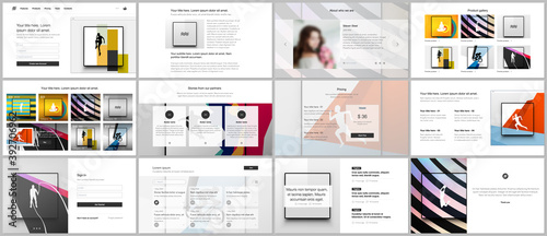 Vector templates for website design, presentations, portfolio. Templates for presentation slides, leaflet, brochure cover, report. Abstract colored sport backgrounds for sport event, fitness design.