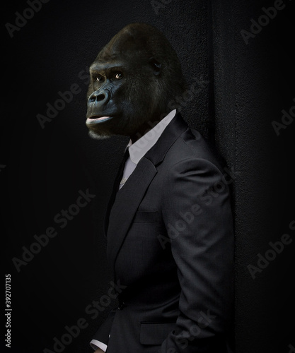 Valokuva Gorille en smoking