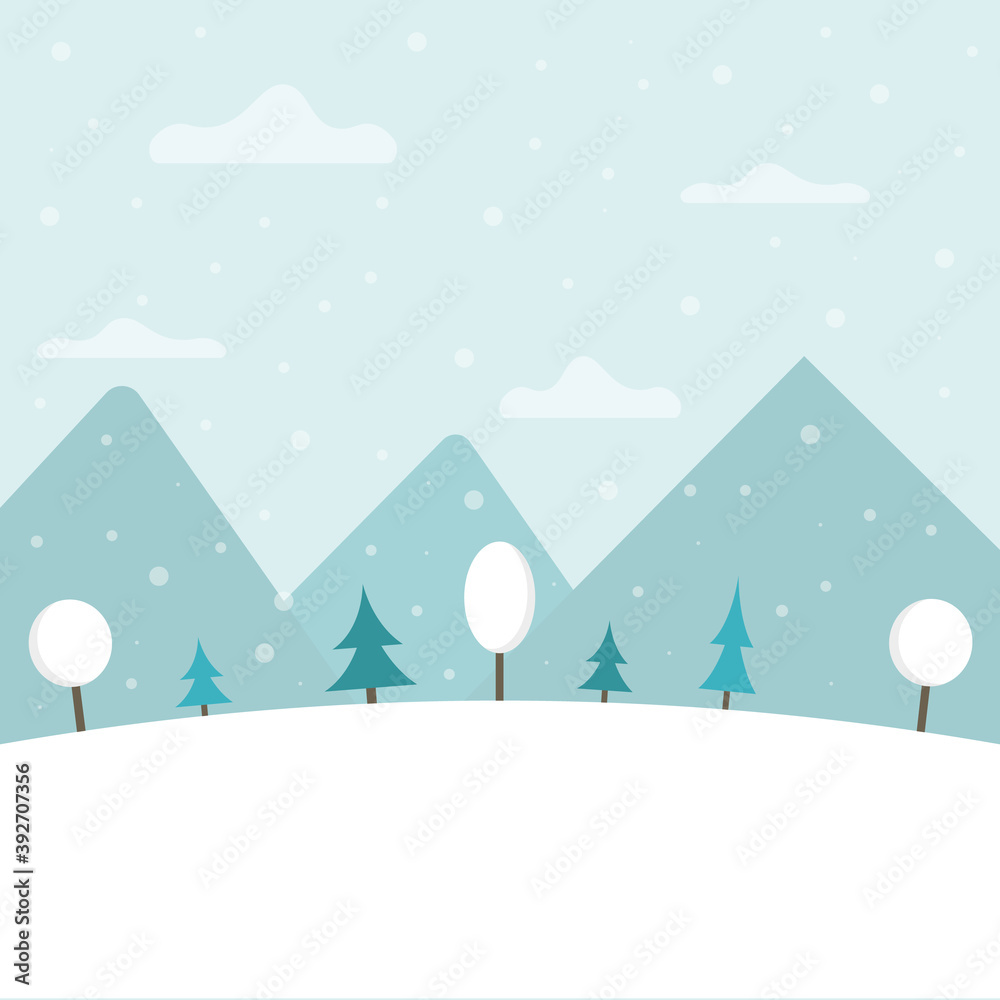 Naklejka Christmas Trees. Flat design. Vector. Illustration