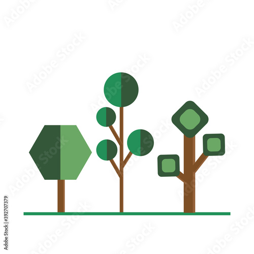 Trees. Flat design. Vector. Illustration