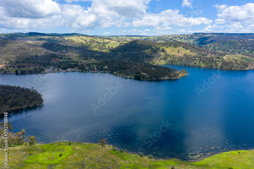 Aerial view of Lake Lyell near Lithgow in regional Australia