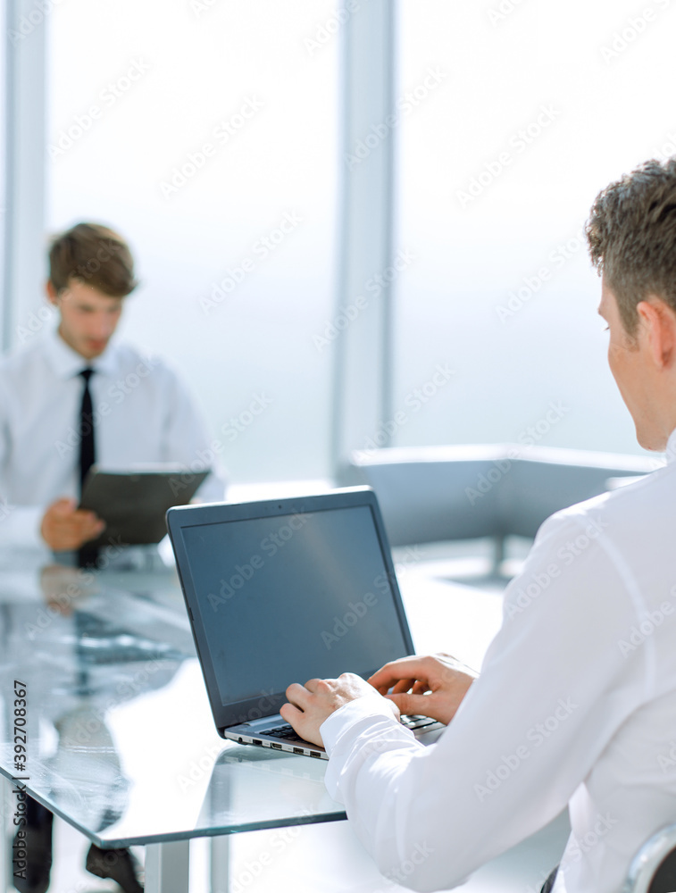 business colleagues work in a modern office. business colleagues work in a modern office.
