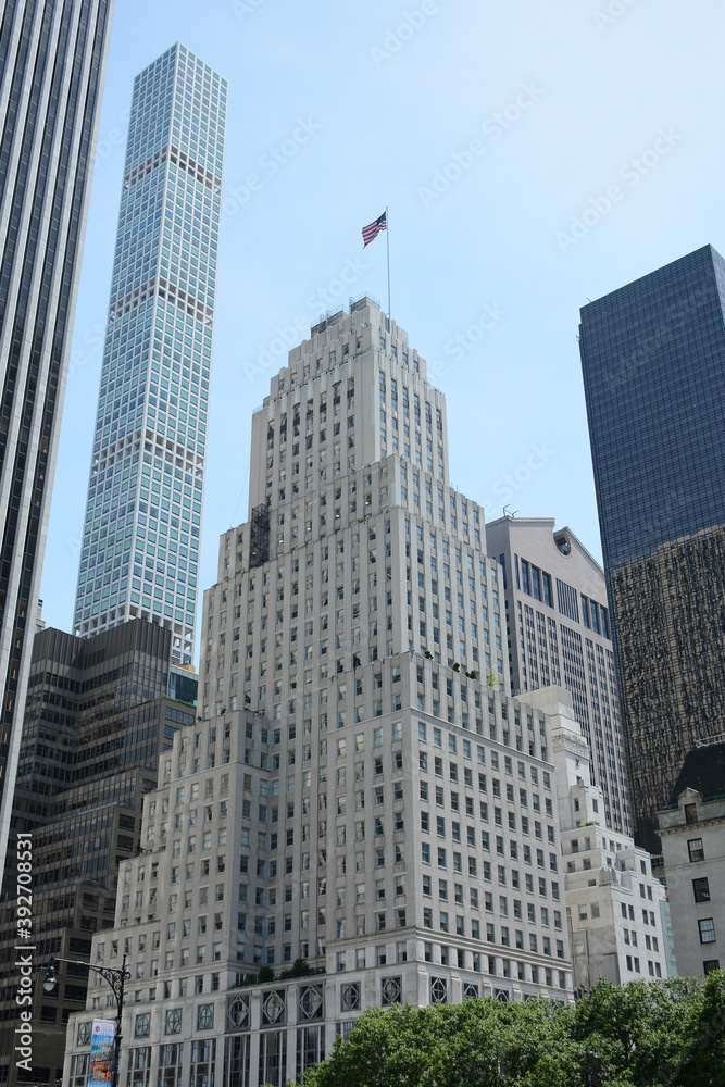 New York, NY, USA - May 25, 2019: View to Manhattan Midtown from General William Tecumseh Sherman Monument New York, NY, USA - May 25, 2019: View to Manhattan Midtown from General William Tecumseh Sherman Monument