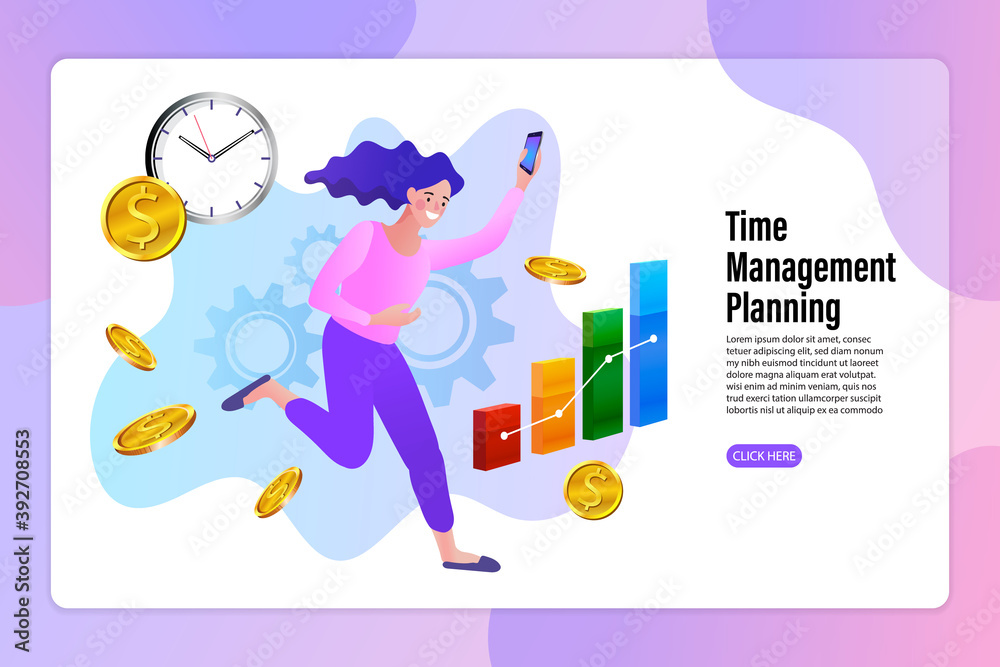 business solutions, startup, time management, planning and strategy. Modern vector illustration