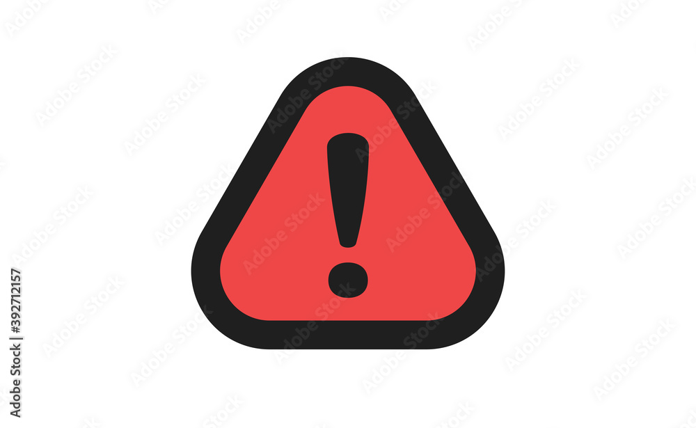 Alert icon. Exclamation danger sign. Rounded triangle with exclamation mark. Alert icon. Exclamation danger sign. Rounded triangle with exclamation mark.