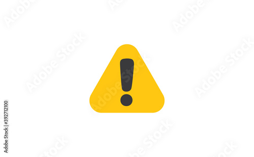 Alert icon. Exclamation danger sign. Rounded triangle with exclamation mark.