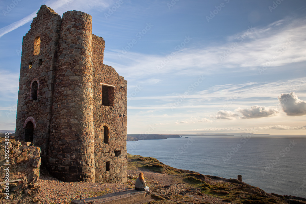 Cornish mine ruins overlooking the sea