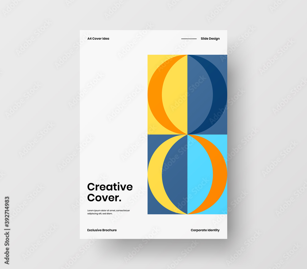 Fototapeta premium Geometric business cover design. Corporate identity abstract vector illustration brochure template.