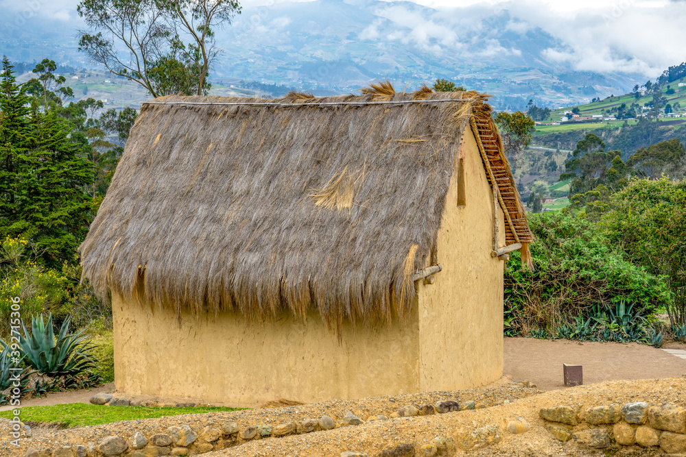 Ecuador, in the ruins of the Inca village of Ingapirca, one of the typical restored houses. Ecuador, in the ruins of the Inca village of Ingapirca, one of the typical restored houses.