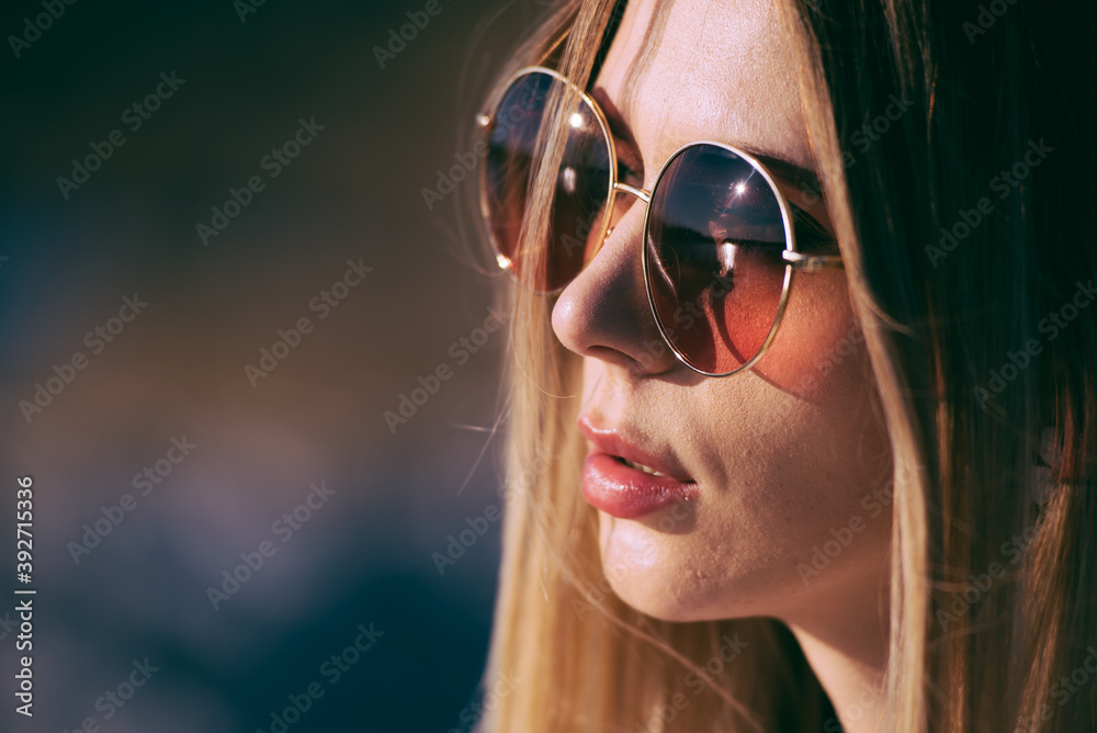 Portrait of fashion woman sunny day Portrait of fashion woman sunny day