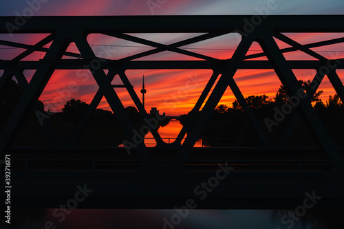 sunset over the bridge - longexposure photo