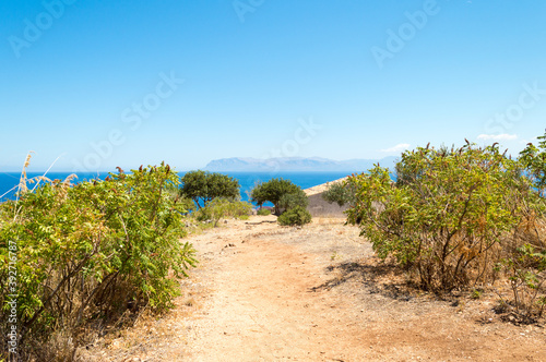 Amazing mediterranean landscape of the  Riserva Naturale orientata dello Zingaro  in Sicily
