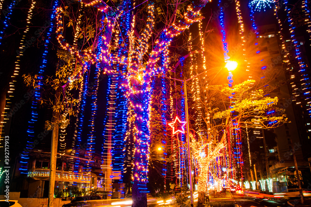 christmas lights in the city