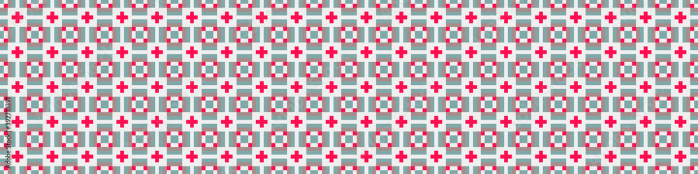 Fototapeta premium Abstract Cross Pattern Dots Logo generative computational art illustration