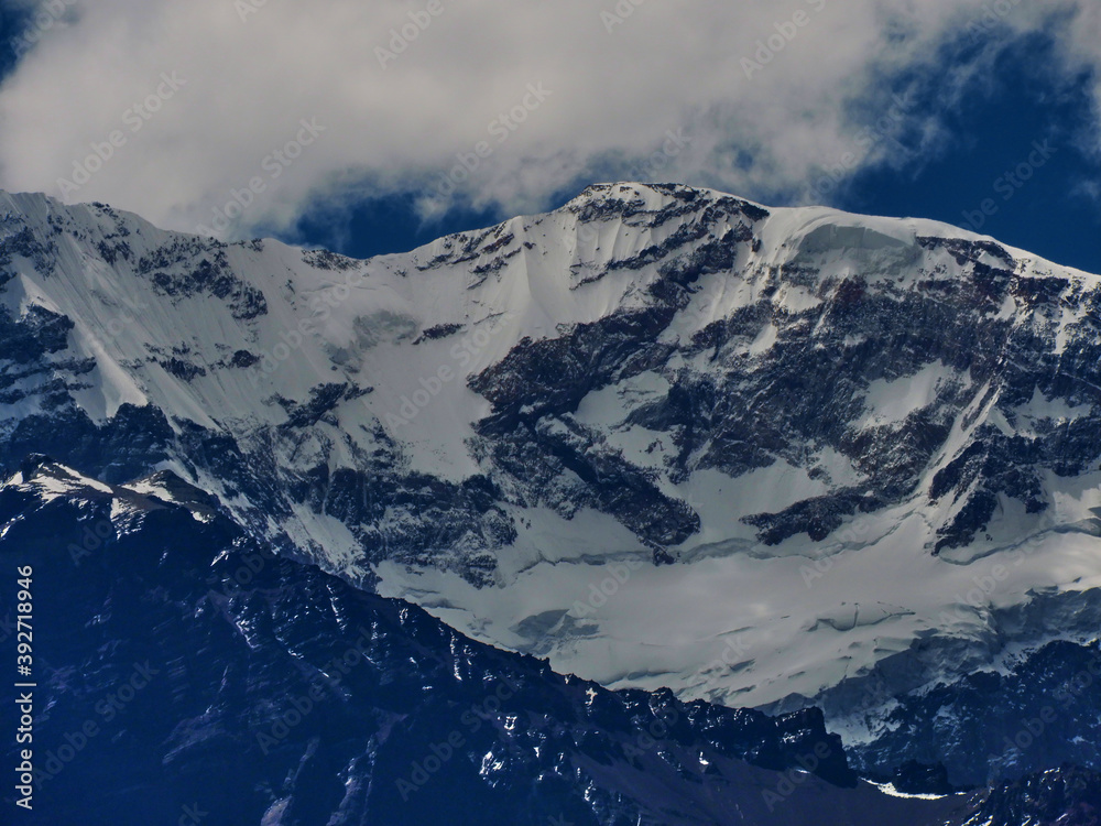 Parque nacional Aconcagua, montaña con pico nevados