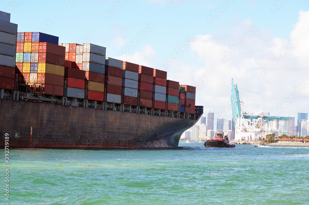 Fototapeta premium container cargo freight ship