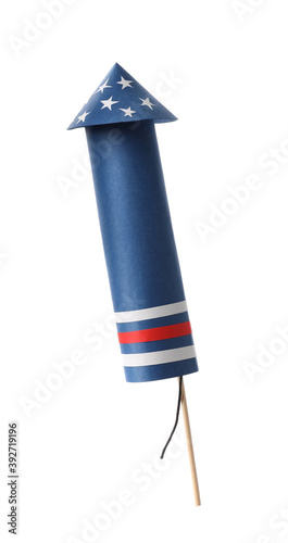Принти на полотні Firework rocket on white background. Festive decor