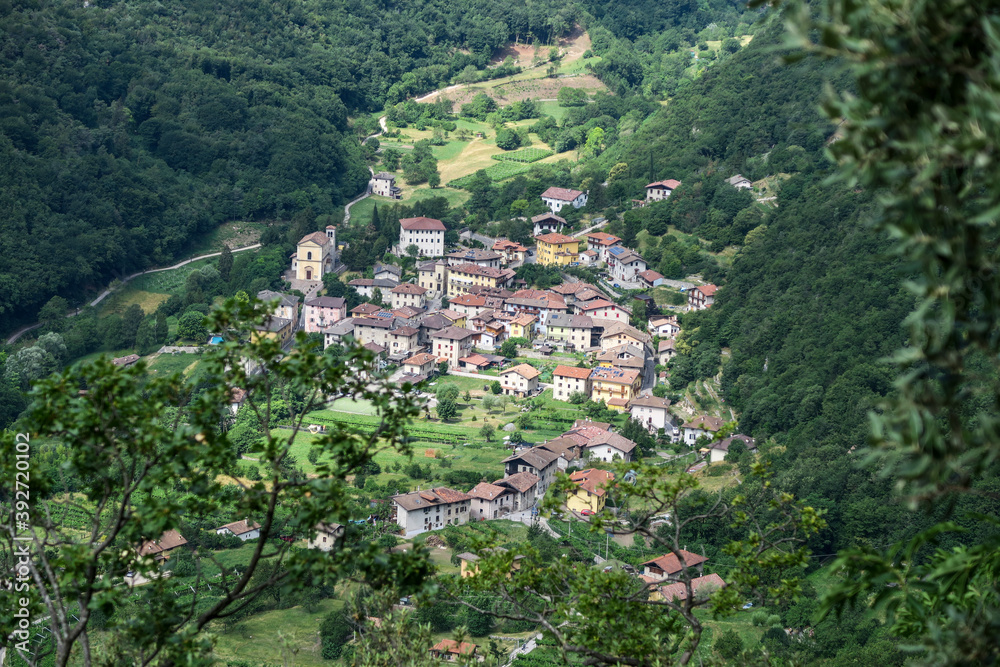 An Italian little village hidden in a forest valley