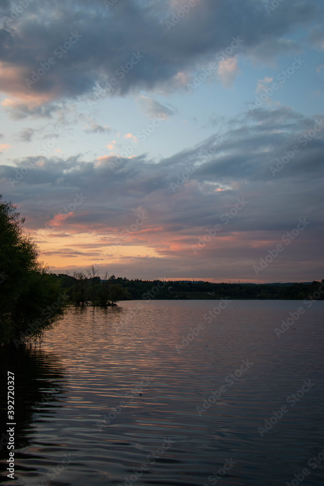 Fototapeta premium sunset over the river
