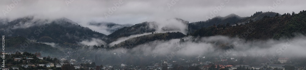 panoramic mist on the hills