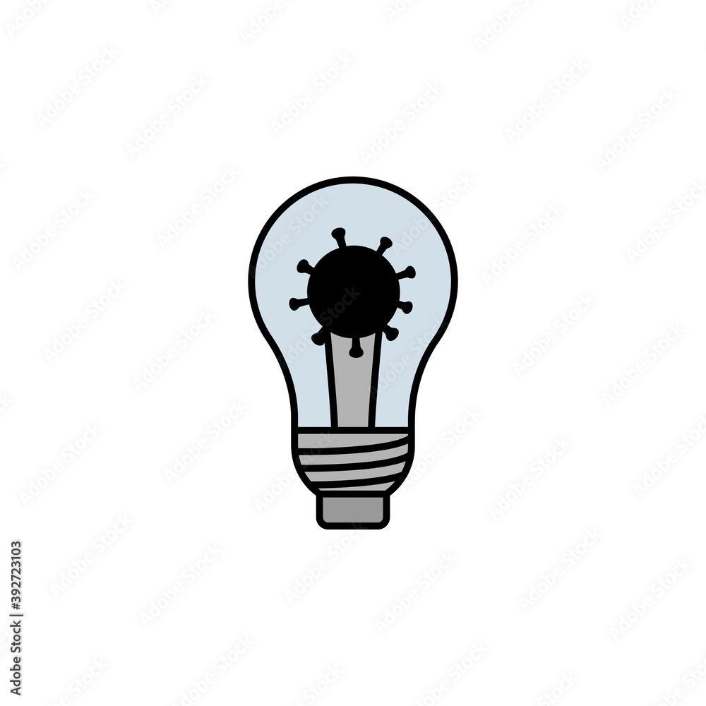 lamp, coronavirus, idea line illustration icon. Signs and symbols can be used for web, logo, mobile app, UI, UX lamp, coronavirus, idea line illustration icon. Signs and symbols can be used for web, logo, mobile app, UI, UX