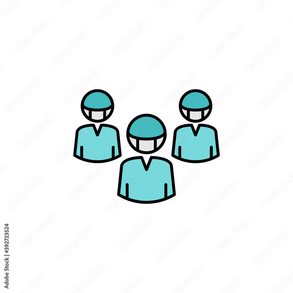 group people after coronavirus line illustration icon. Signs and symbols can be used for web, logo, mobile app, UI, UX group people after coronavirus line illustration icon. Signs and symbols can be used for web, logo, mobile app, UI, UX
