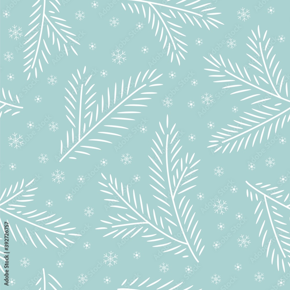 blue seamlss christmas tree background