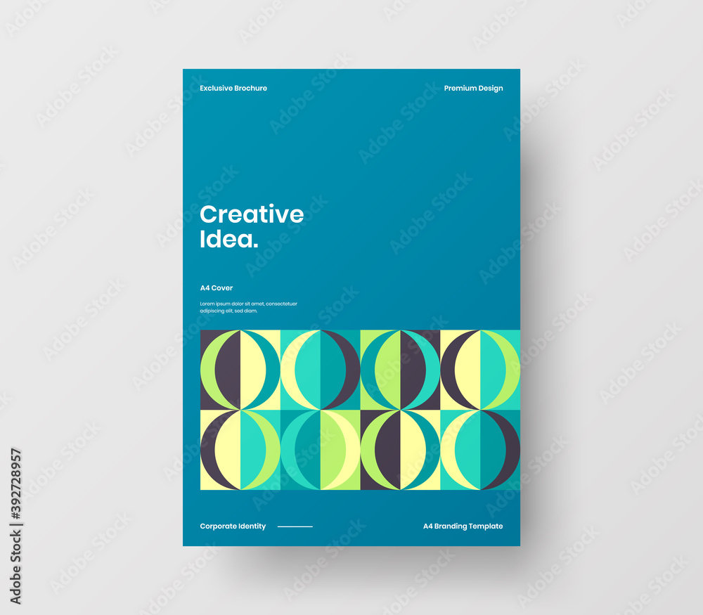 Fototapeta premium Geometric business cover design. Corporate identity abstract vector illustration brochure template.