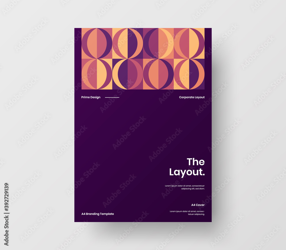 Naklejka premium Geometric business cover design. Corporate identity abstract vector illustration brochure template.