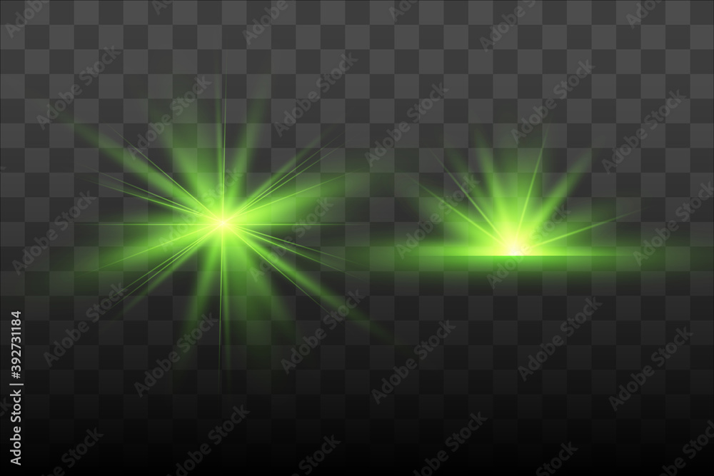 Glow isolated green light effect, lens flare