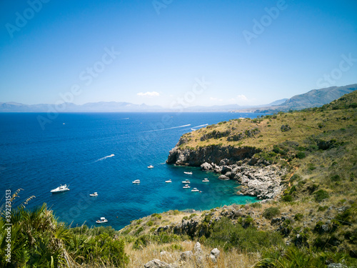 Amazing mediterranean landscape of the  Riserva Naturale orientata dello Zingaro  in Sicily