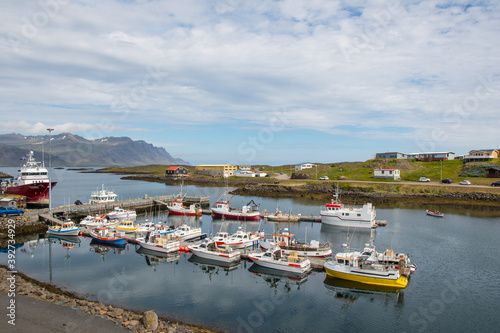 Boats in port of Djupivogur in East Iceland