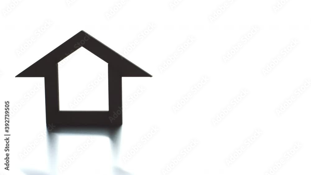 Putting empty home icon on light background. Real estate concept