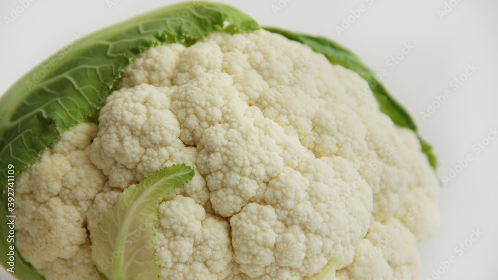 cauliflower on a white background close-up cauliflower on a white background close-up