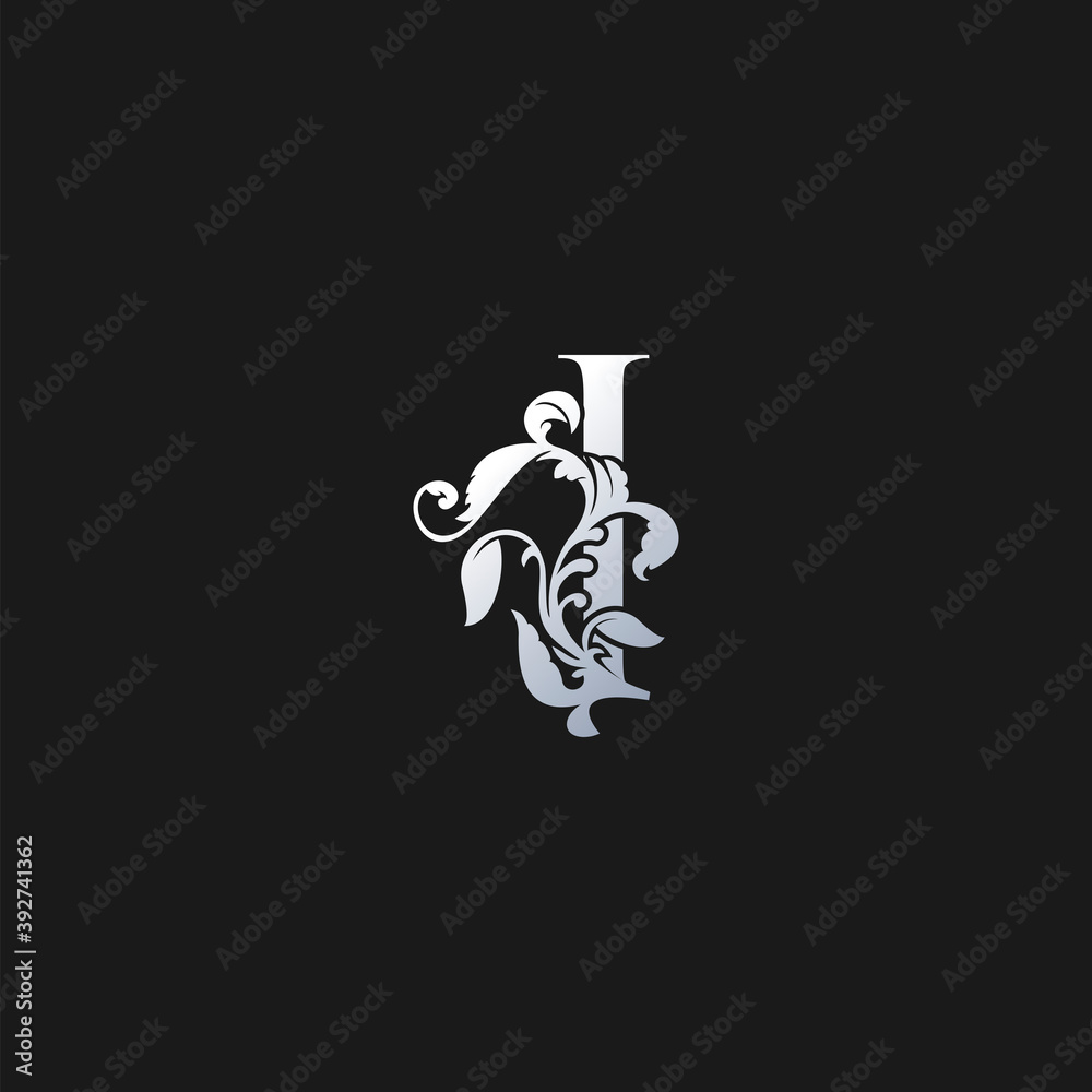 Luxury Letter I Logo Icon, Monogram vector design concept abstract nature floral letter with leaf ornament Luxury Letter I Logo Icon, Monogram vector design concept abstract nature floral letter with leaf ornament