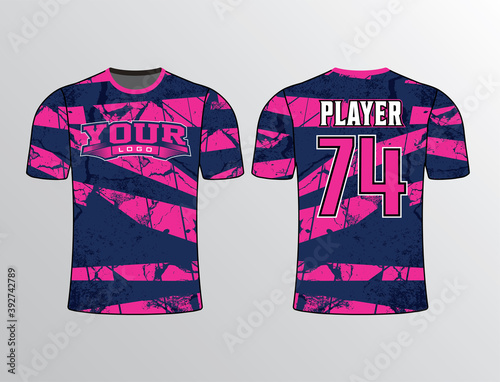 Absolutely dashing modern design hot pink and blue combination team jersey for all sports uniform