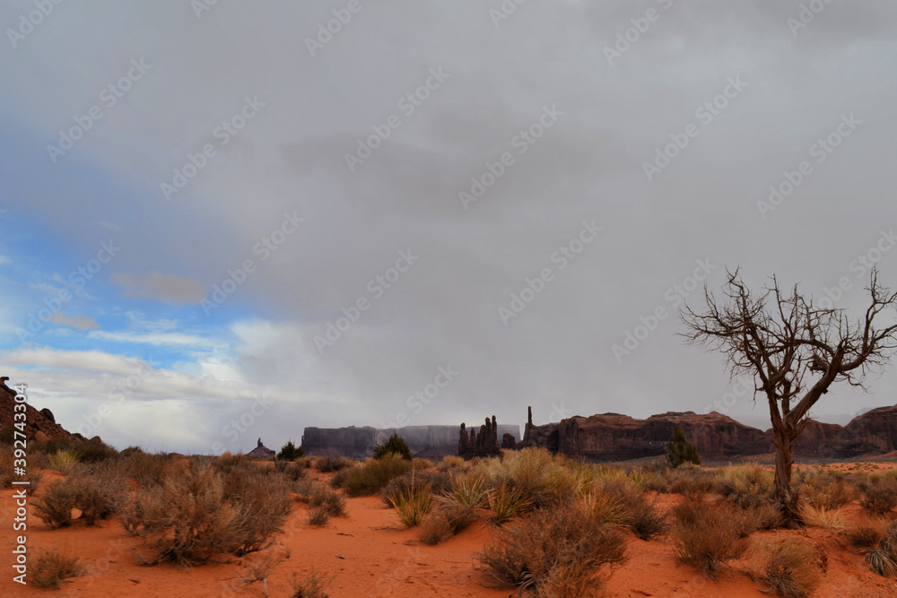 LA landscape before a storm, Monument Valley, Utah