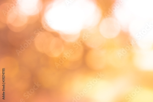 golden blur abstract background. yellow bokeh christmas blurred beautiful shiny Christmas lights