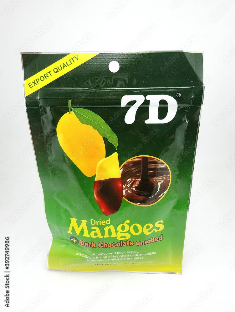 7D dried mangoes plus dark chocolate enrobed coating in Manila