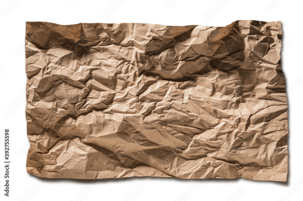 Old brown rumpled paper texture background sheet of paper ,paper textures are perfect for your creative paper backdrop.