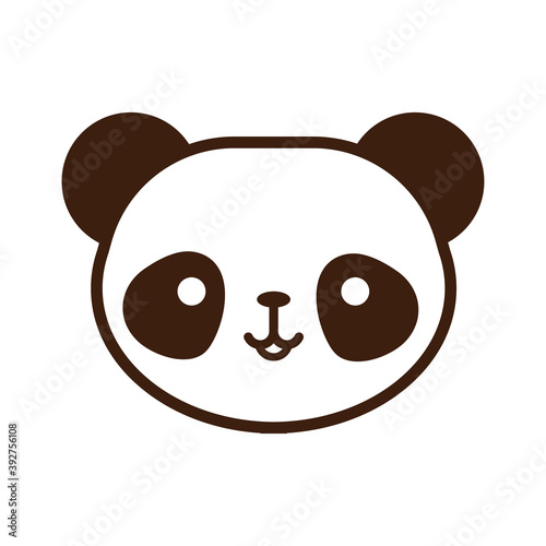 cute little bear panda kawaii animal line style